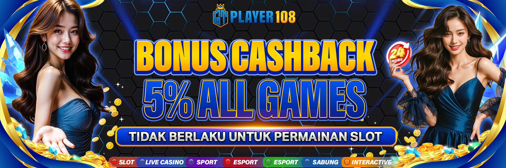 BONUS CASHBACK SLOT 5% GTPLAYER108